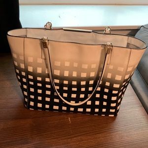 Coach Black and White Medium Tote Bag